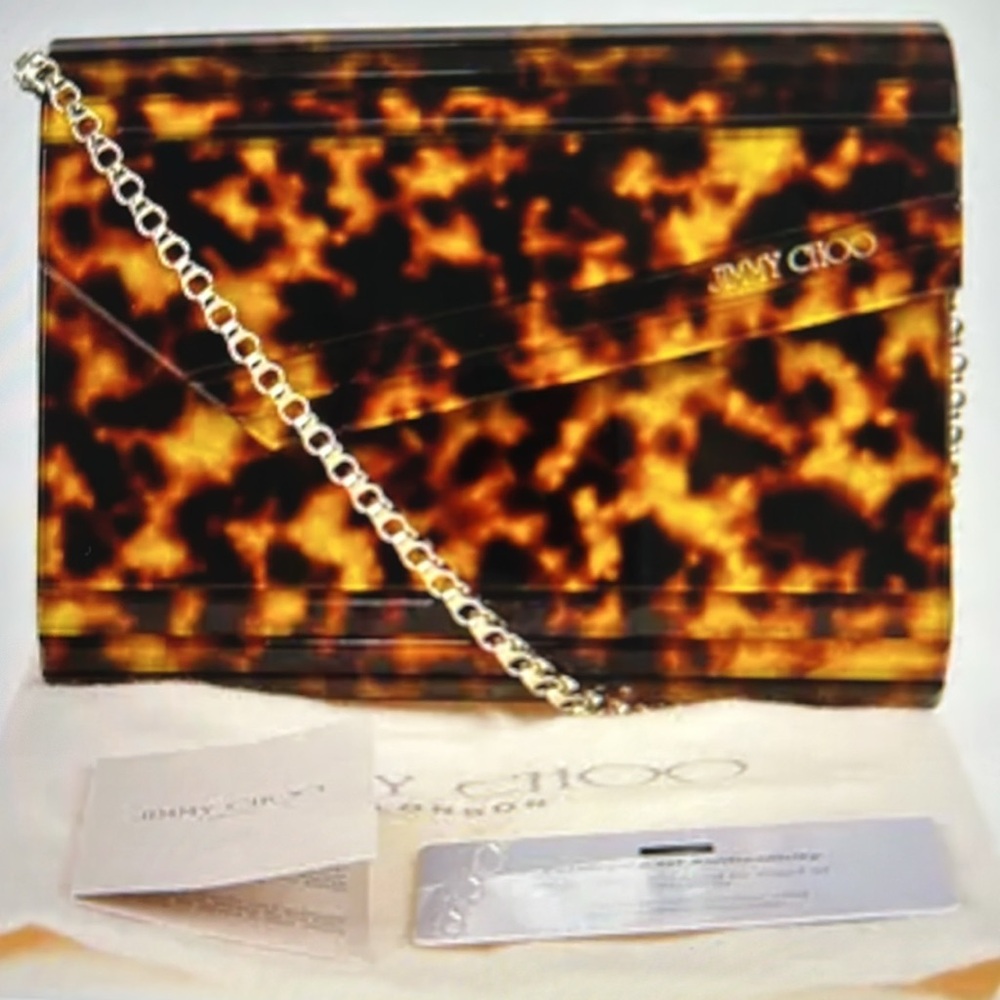 Jimmy Choo Acrylic Tortoiseshell Candy Clutch